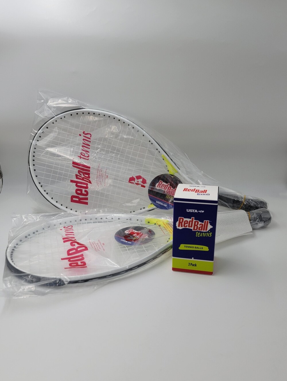 2 NEW Red Ball Brand Tennis Rackets and 2 Pack Balls USTA RedBall